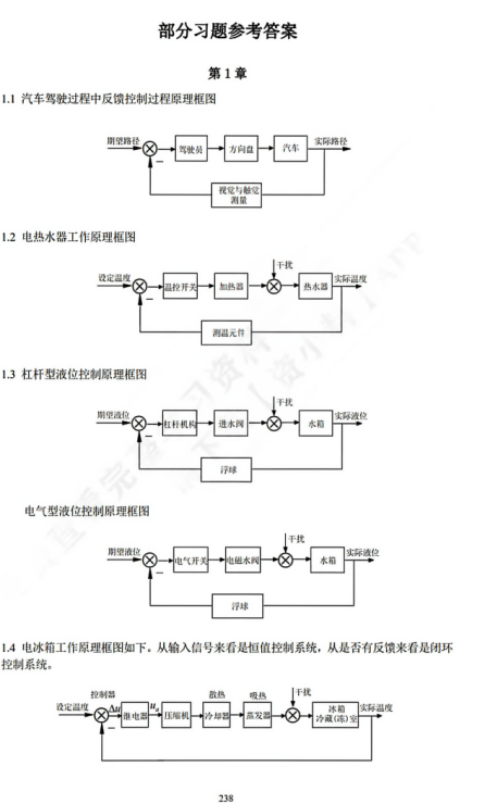 机械工程控制基础参考答案封面